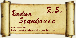 Radna Stanković vizit kartica